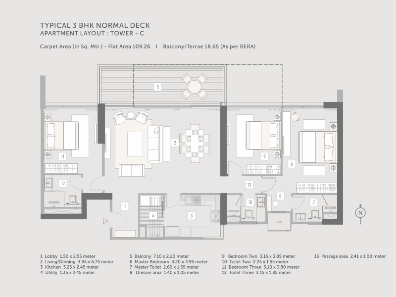 Floor plan of Kasturi The Balmoral Riverside &mdash; photo gallery, images, brochure, amenities, cost sheet, price breakup, availability details, RERA number, RERA certificate, possession date, layout plan, logo, floor plan, master plan, and location map showcasing project highlights and features.