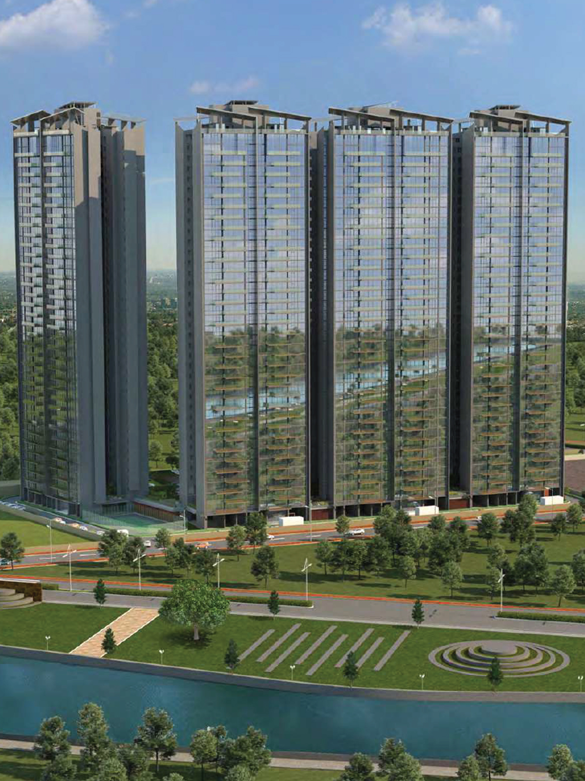 Exterior view of Kasturi The Balmoral Riverside &mdash; photo gallery, images, brochure, amenities, cost sheet, price breakup, availability details, RERA number, RERA certificate, possession date, layout plan, logo, floor plan, master plan, and location map showcasing project highlights and features.